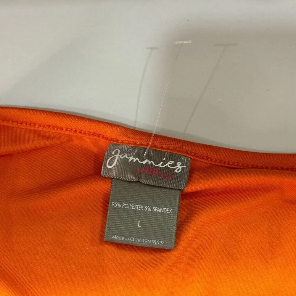 Womens Boo Crew‎ Halloween Pajama Top Orange Long Sleeve Shirt Size Large